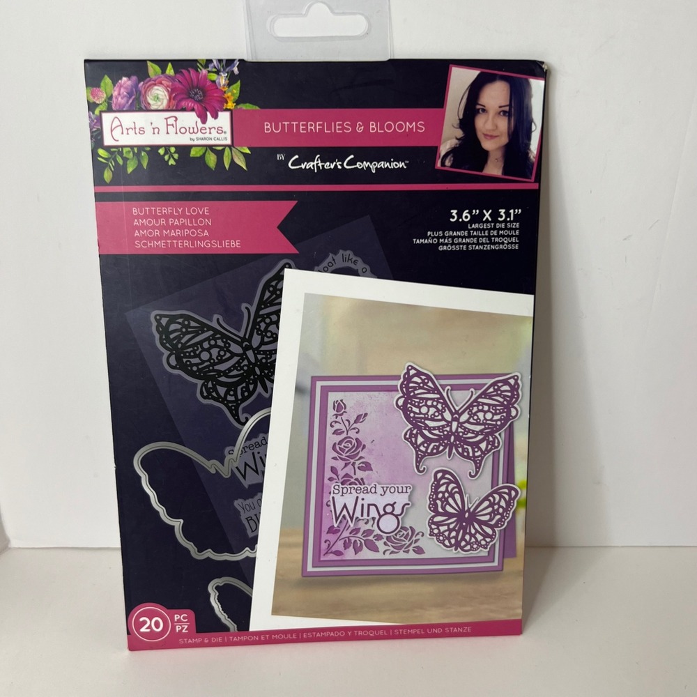 Crafters Companion Butterflies Blooms‎ Stamp Die Set 20 Pc Card Making Crafting
